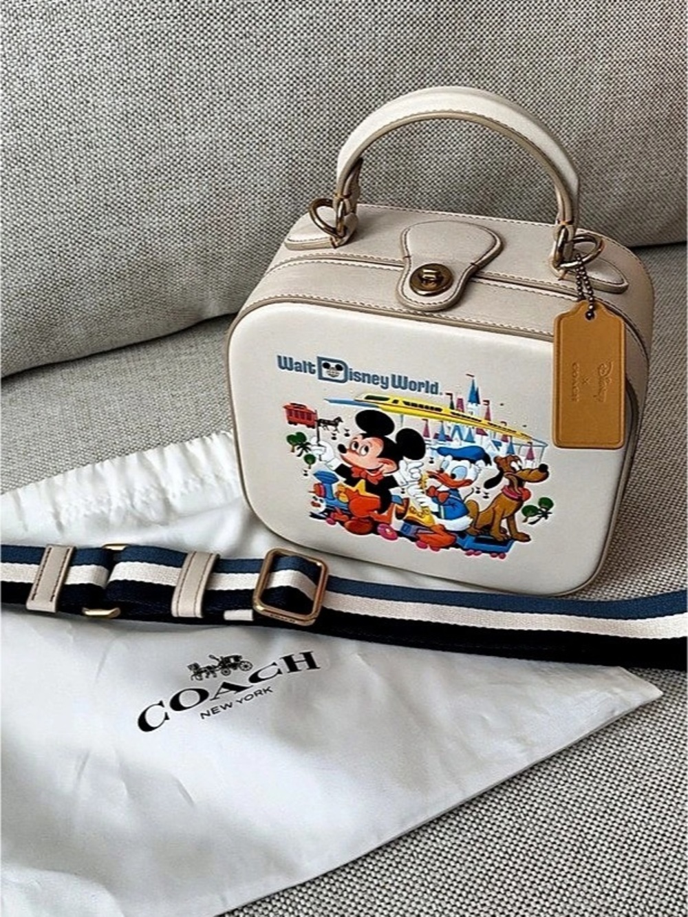 Coach Disney X Coach Square Bag With Mickey Mouse And Friends Motif Square Bag